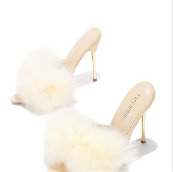 Fur High Heels Slippers - Picture 2 of 2